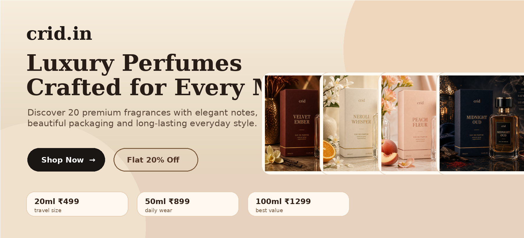CRID.IN premium perfume collection banner